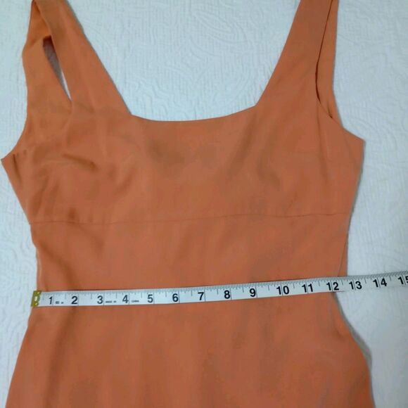 Nordstrom 4Sienna Persimmon Square Neck Bow Tie Back Midi Dress Size XS - Picture 14 of 16